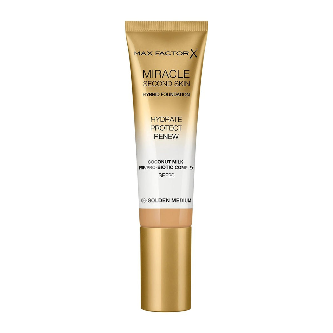 Max Factor Miracle Second Skin Hybrid Foundation - 06 Golden Medium - Branded Beauty