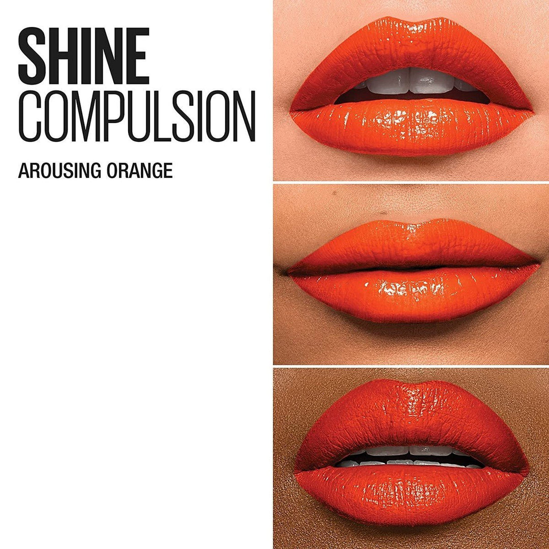 Maybelline Color Sensational Shine Compulsion Lipstick - 080 Arousing Orange - Branded Beauty