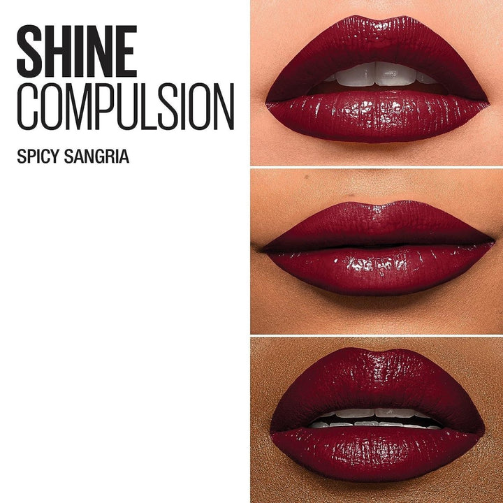Maybelline Color Sensational Shine Lipstick - 130 Spicy Sangria - Branded Beauty