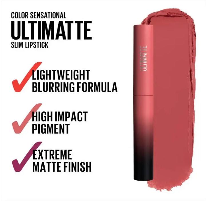 Maybelline Color Show Ultimatte Lipstick 499 More Blush - Branded Beauty