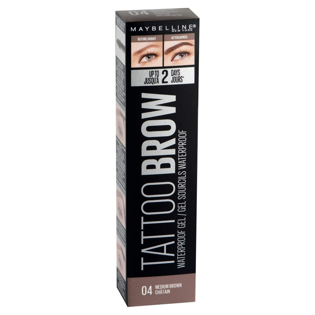 Maybelline Eyebrow, Tattoo Brow, Waterproof Eyebrow Gel - Medium Brown - Branded Beauty