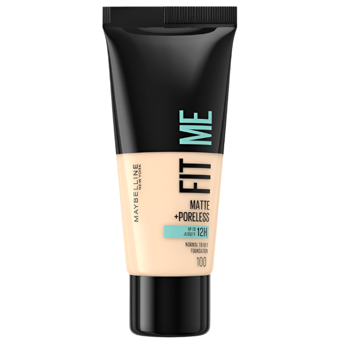 Maybelline Fit Me Matte+ Poreless Foundation - 100 Warm Ivory - Branded Beauty