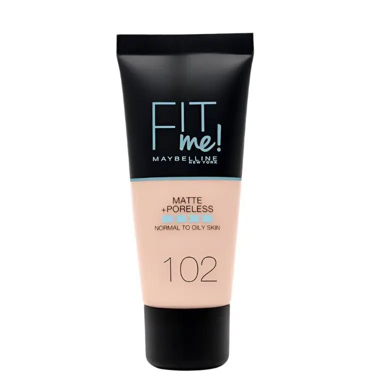 Maybelline Fit Me Matte + Poreless Foundation - 102 Fair Ivory - Branded Beauty