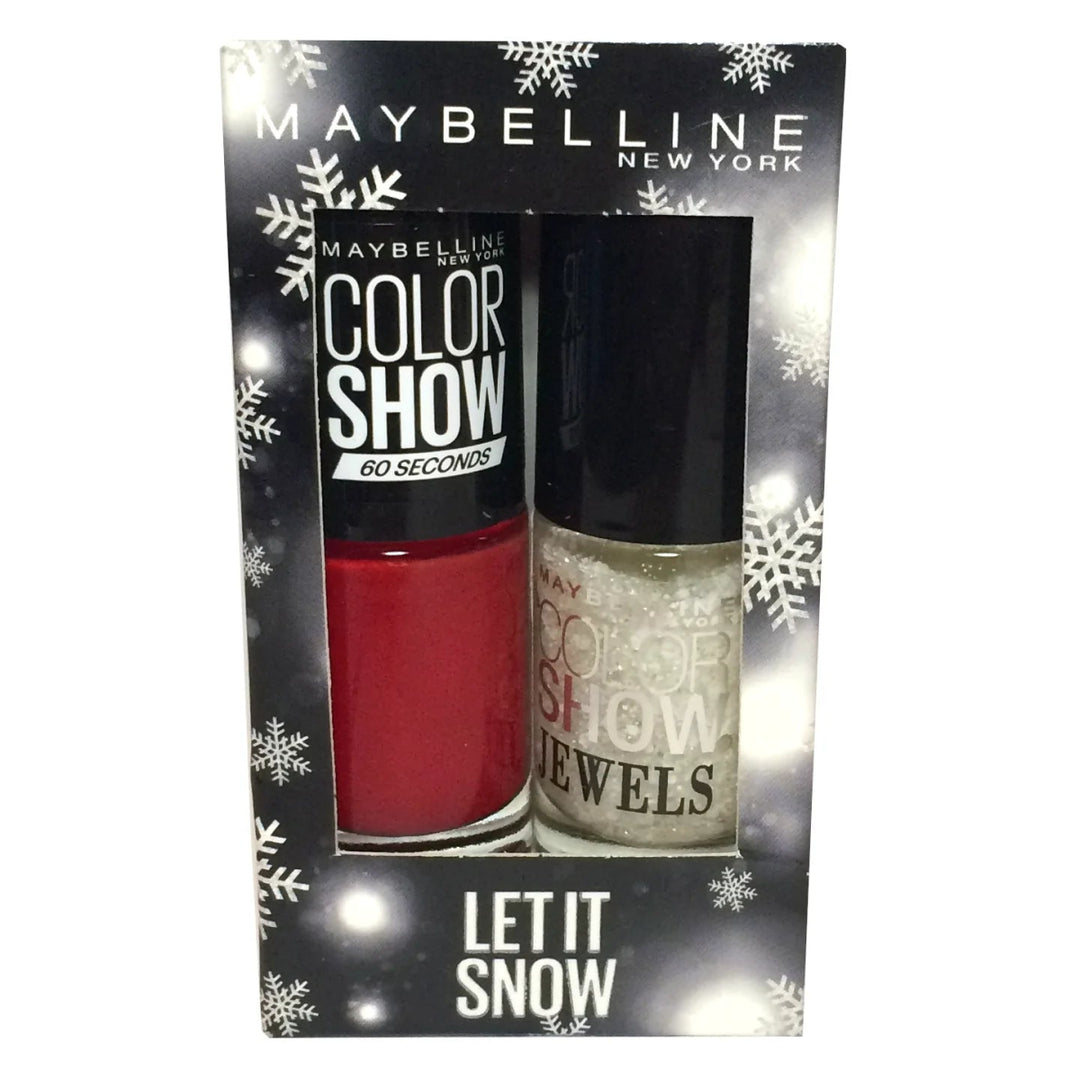 Maybelline Let it Snow Nail Polish - 353 Red , Precious Pearl - Branded Beauty