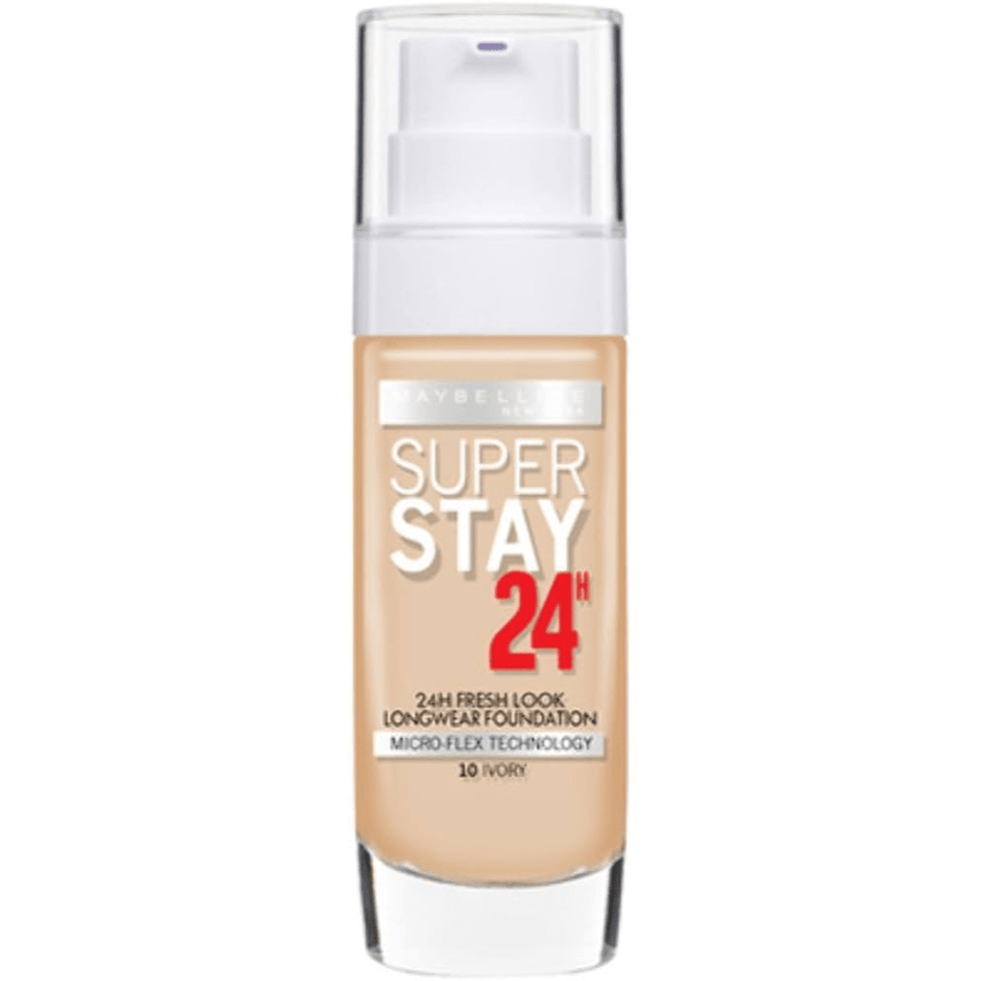 Maybelline Super Stay 24H Longwear Foundation - 10 Ivory - Branded Beauty