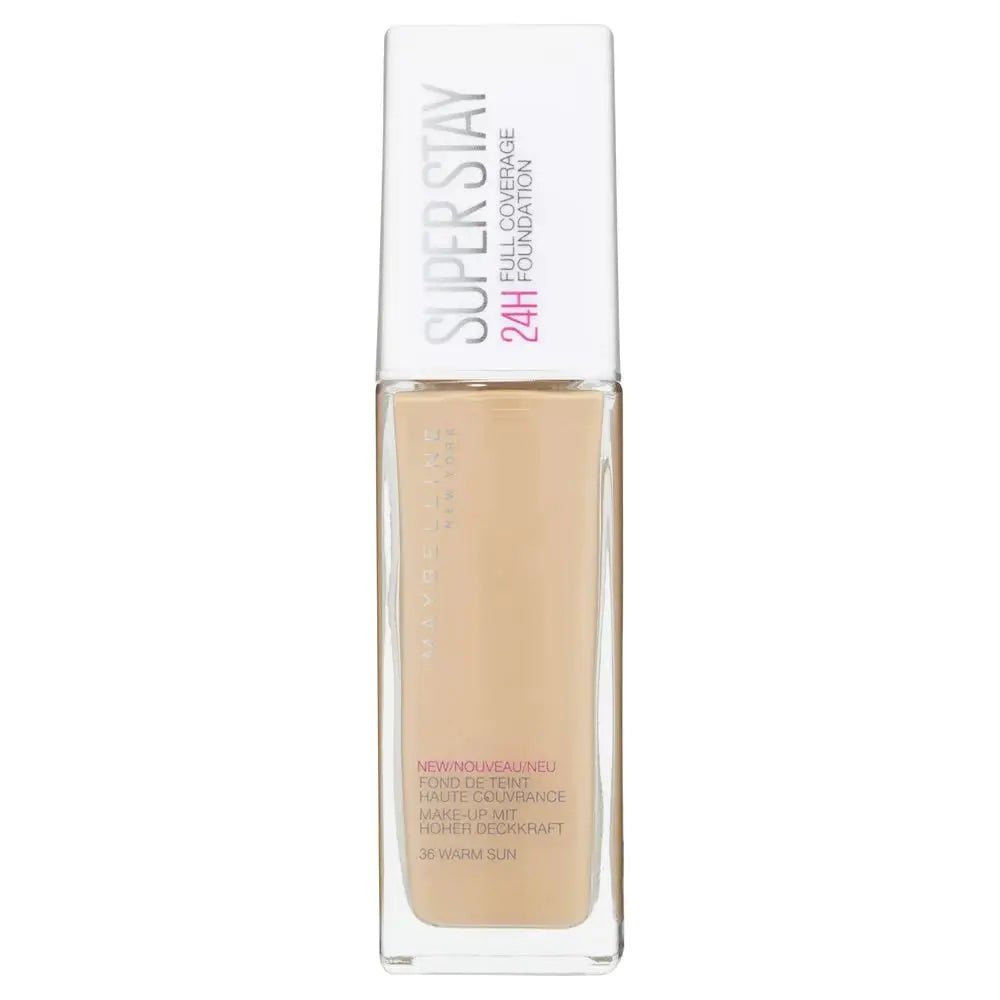 Maybelline Superstay 24H Full Coverage Foundation - 36 Warm Sun - Branded Beauty