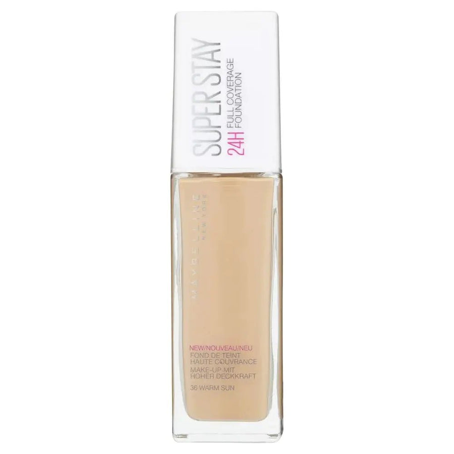 Maybelline Superstay 24H Full Coverage Foundation - 36 Warm Sun - Branded Beauty