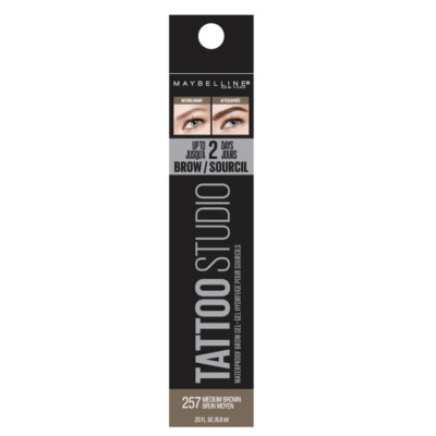 Maybelline Tattoo Studio Waterproof Brow Gel - 257 Medium Brown - Branded Beauty