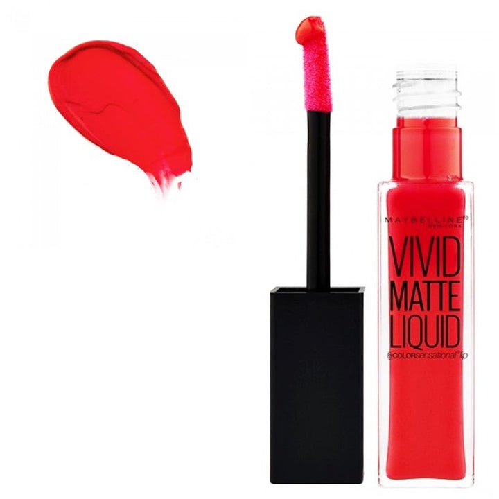 Maybelline Vivid Matte Liquid Lip Gloss - 25 Orange Shot - Branded Beauty