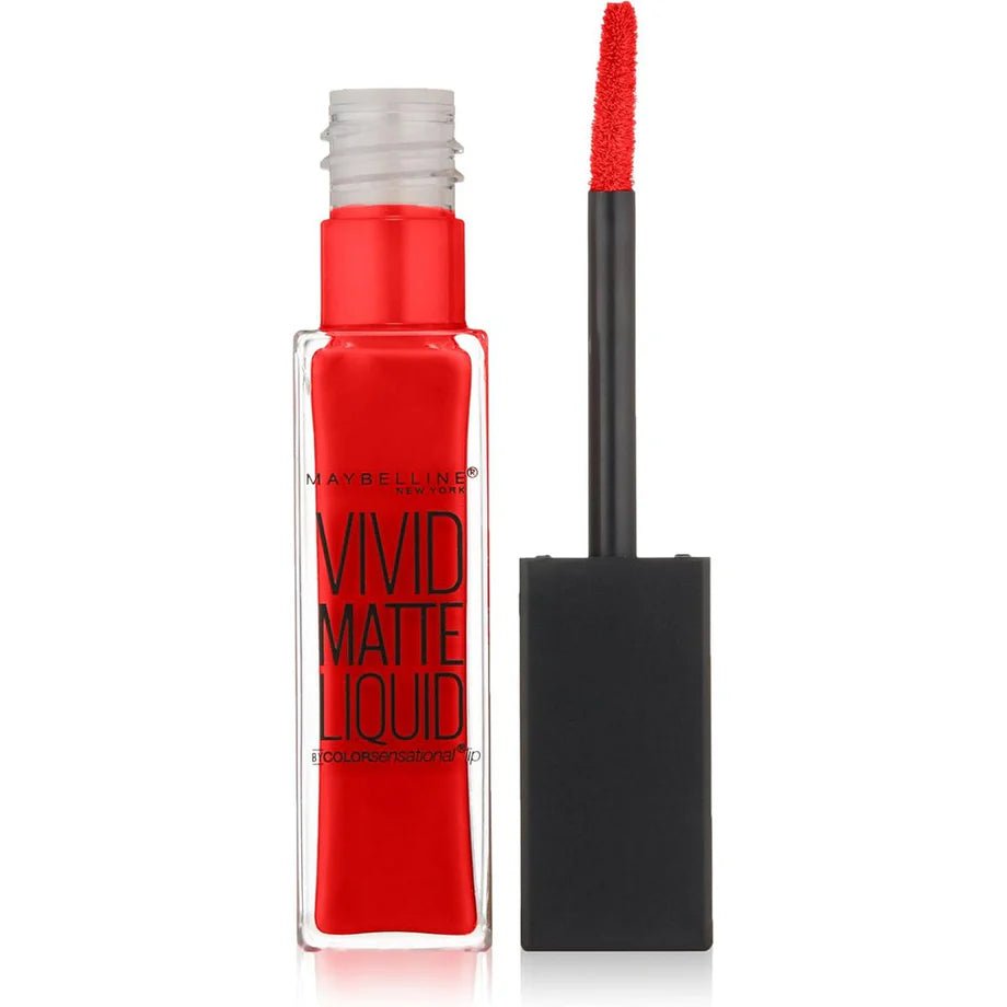 Maybelline Vivid Matte Liquid Lip Gloss - 35 Rebel Red - Branded Beauty