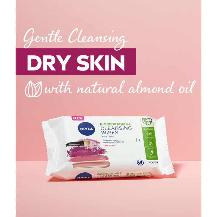 Nivea Biodegradable Cleansing Wipes - Dry Skin - Branded Beauty