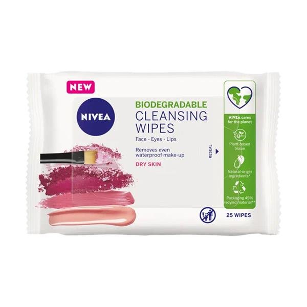 Nivea Biodegradable Cleansing Wipes - Dry Skin - Branded Beauty