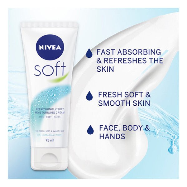 Nivea Soft Moisturising Cream - 75ml - Branded Beauty