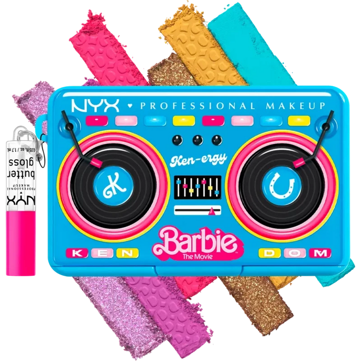 NYX Barbie The Movie Mini Color Palette & Lip Gloss - 02 Turn Up The Ken-Ergy - Branded Beauty