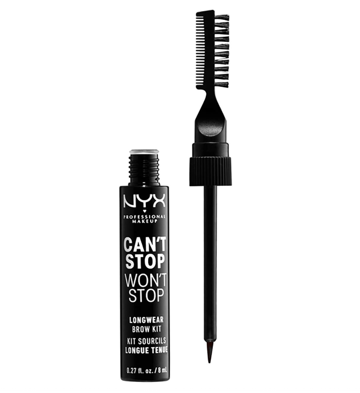 NYX Can't Stop Won't Stop Longwear Brow Kit - 08 Black - Branded Beauty