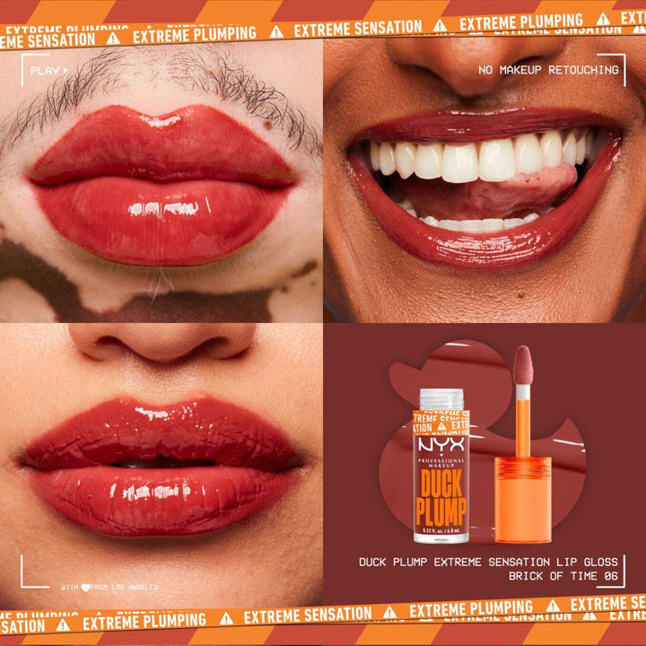 NYX Duck Plump High Pigment Lip Gloss - 06 Brick Of Time - Branded Beauty