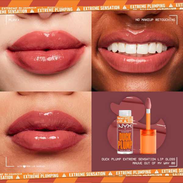 NYX Duck Plump High Pigment Lip Gloss - 08 Mauve Out My Way - Branded Beauty