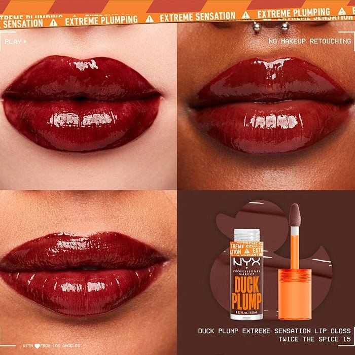 NYX Duck Plump High Pigment Lip Gloss - 15 Twice The Spice - Branded Beauty