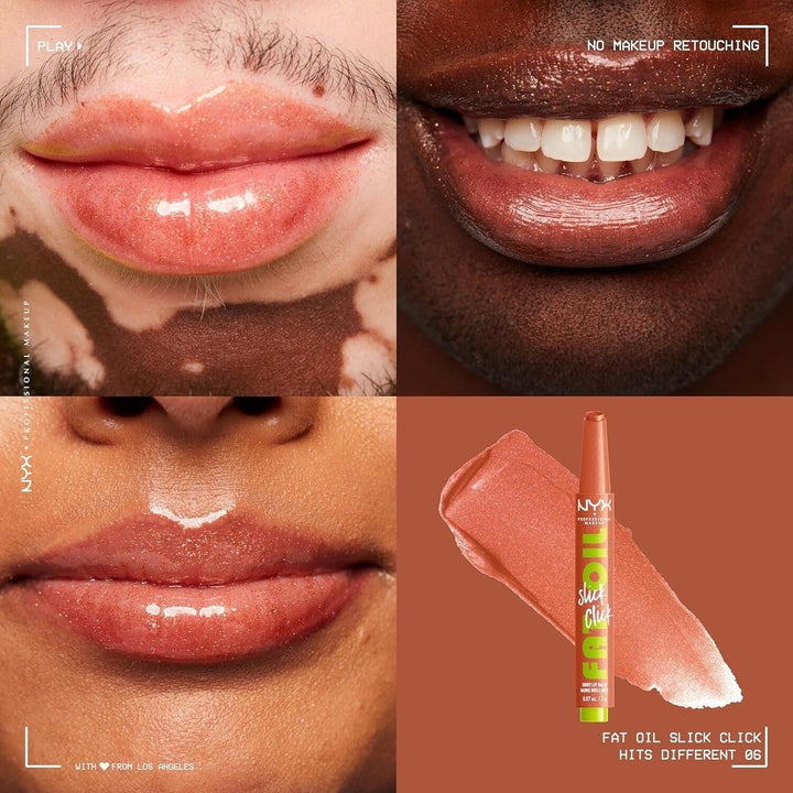 NYX Fat Oil Slick Click Shiny Lip Balm - 06 Hits Different - Branded Beauty