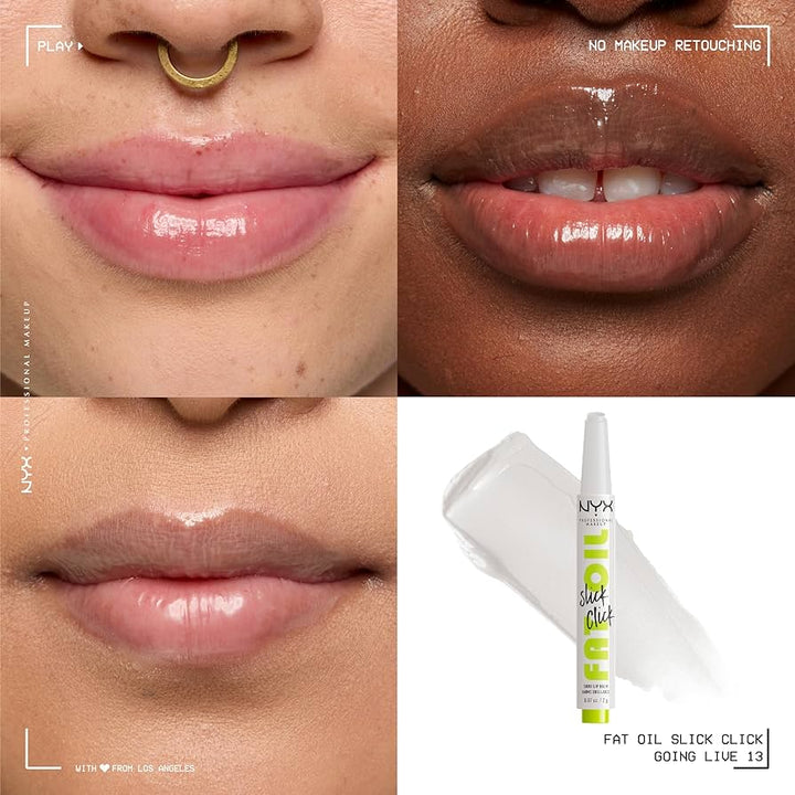 NYX Fat Oil Slick Click Shiny Lip Balm - 13 Going Live - Branded Beauty