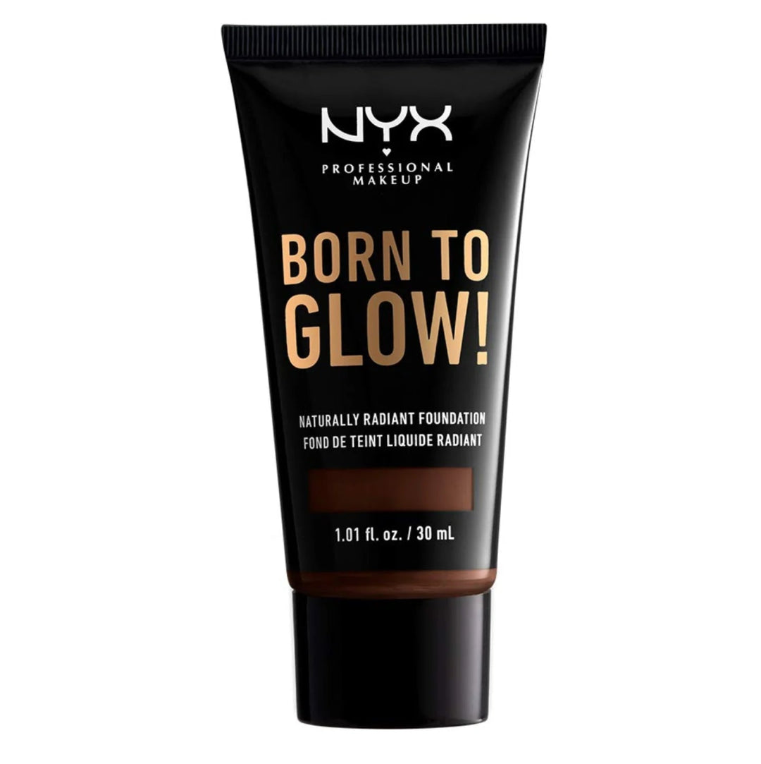 NYX Professional Makeup Born To Glow Naturally Radiant Foundation - 25 Deep Ebony - Branded Beauty