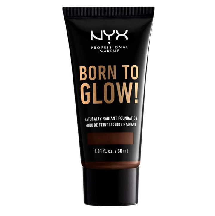 NYX Professional Makeup Born To Glow Naturally Radiant Foundation - 25 Deep Ebony - Branded Beauty