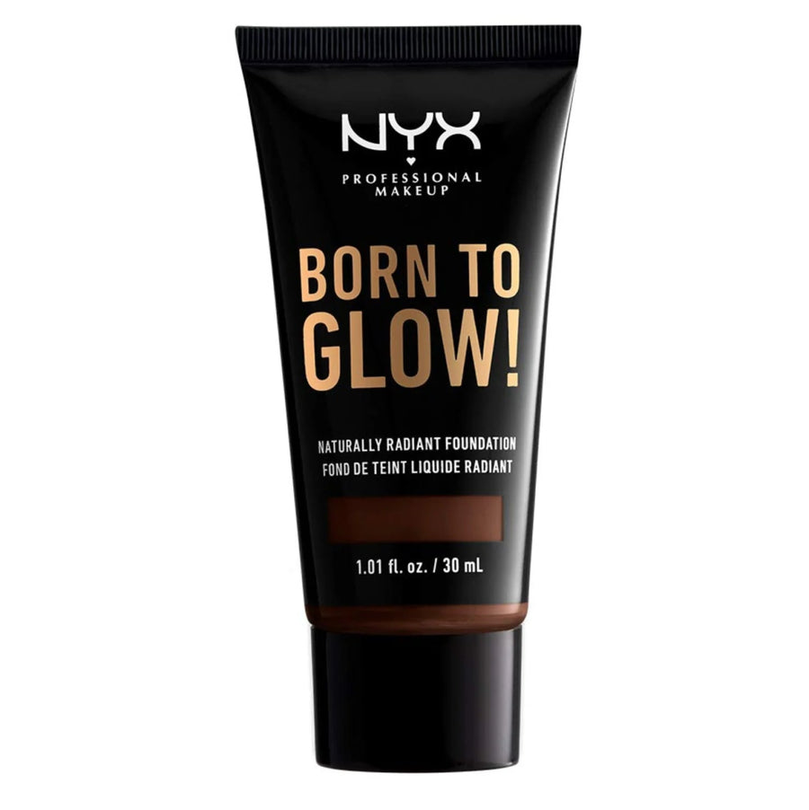 NYX Professional Makeup Born To Glow Naturally Radiant Foundation - 25 Deep Ebony - Branded Beauty