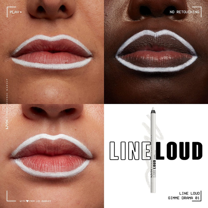 NYX Professional Makeup Line Loud Lip Pencil - 001 Gimme Drama - Branded Beauty