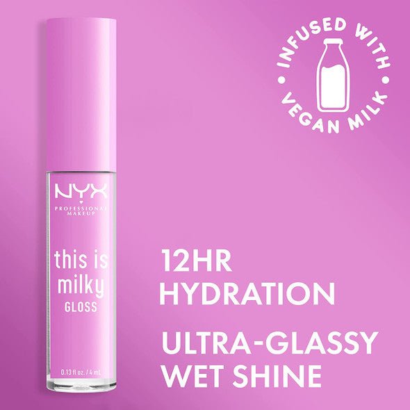 NYX Professional Makeup This Is Milky Lip Gloss - Milk It Pink - Branded Beauty