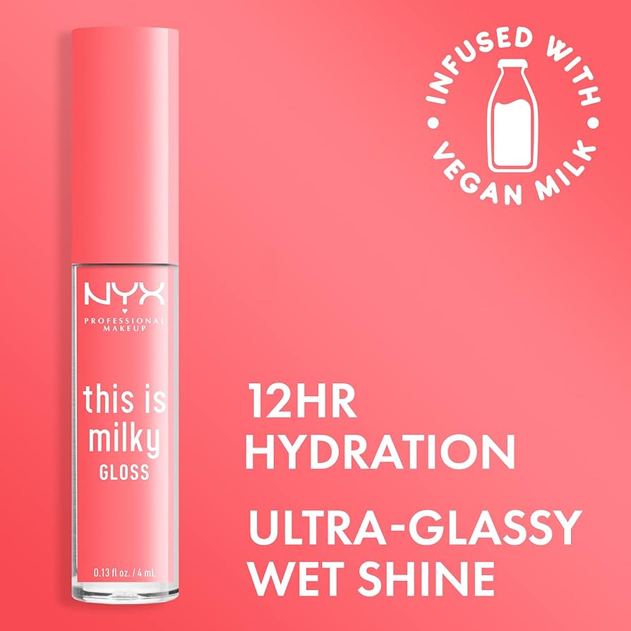 NYX Professional Makeup This Is Milky Lip Gloss - Moo - Dy Peach - Branded Beauty