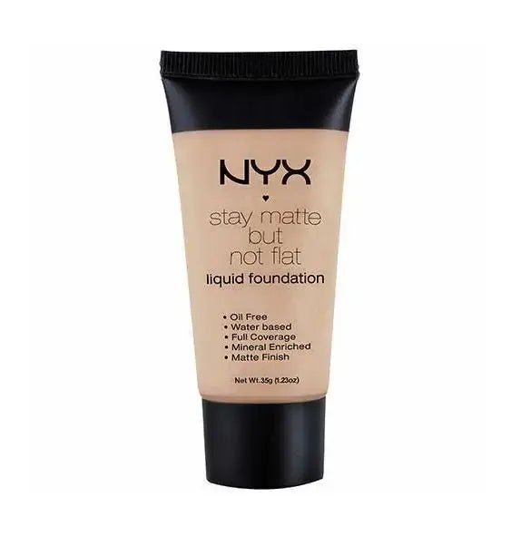 NYX "Stay Matte But Not Flat" Liquid Foundation - 16 Porcelain - Branded Beauty