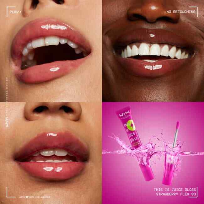 NYX This Is Juice Gloss Electrolyte Infused Color - 03 Strawberry Flex - Branded Beauty