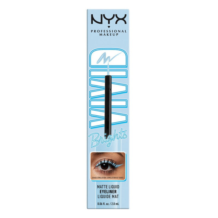 NYX Vivid Brights Matte Liquid Eyeliner - 06 Blue Thang - Branded Beauty