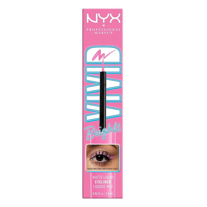 NYX Vivid Brights Matte Liquid Eyeliner - 08 Don't Pink Twice - Branded Beauty