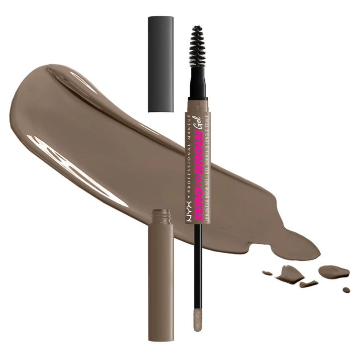 NYX Zero To Brow Longwear Waterproof Eyebrow Gel - 05 Ash Brown - Branded Beauty