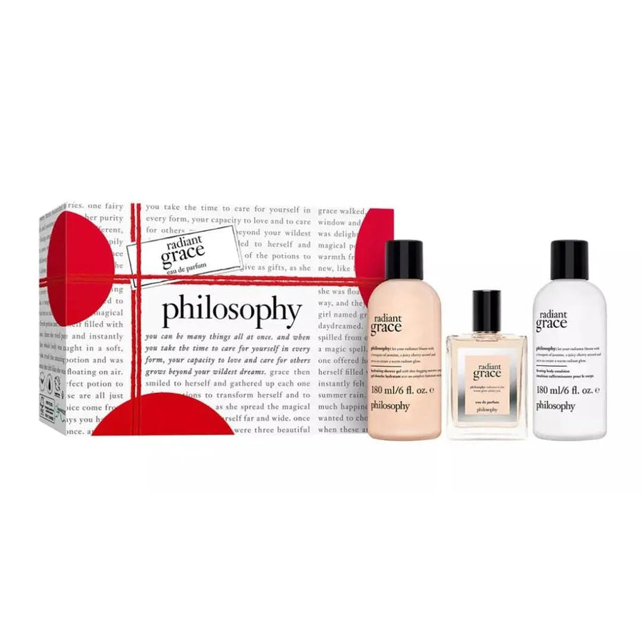 PHILOSOPHY RADIANT GRACE SET: 1 x EDP SPRAY 60ML / 1 x FIRMING BODY EMULSION 180ML / - Branded Beauty