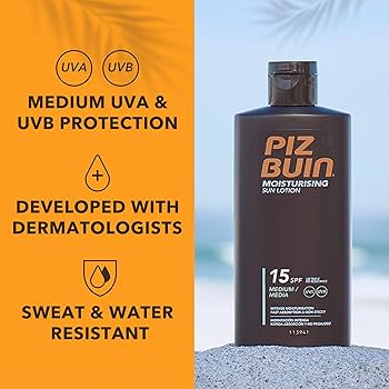 Piz Buin Moisturising Sun Tan Lotion SPF15 - Branded Beauty