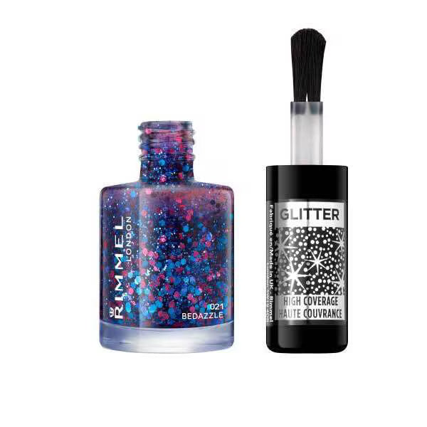 Rimmel Glitter Low Coverage Nail Polish - 021 Bedazzle
