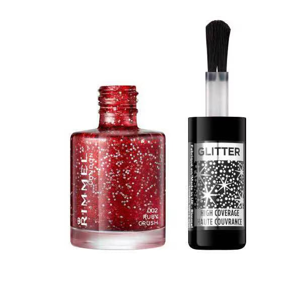 Rimmel Glitter High Coverage Nail Polish - 002 Ruby Crush