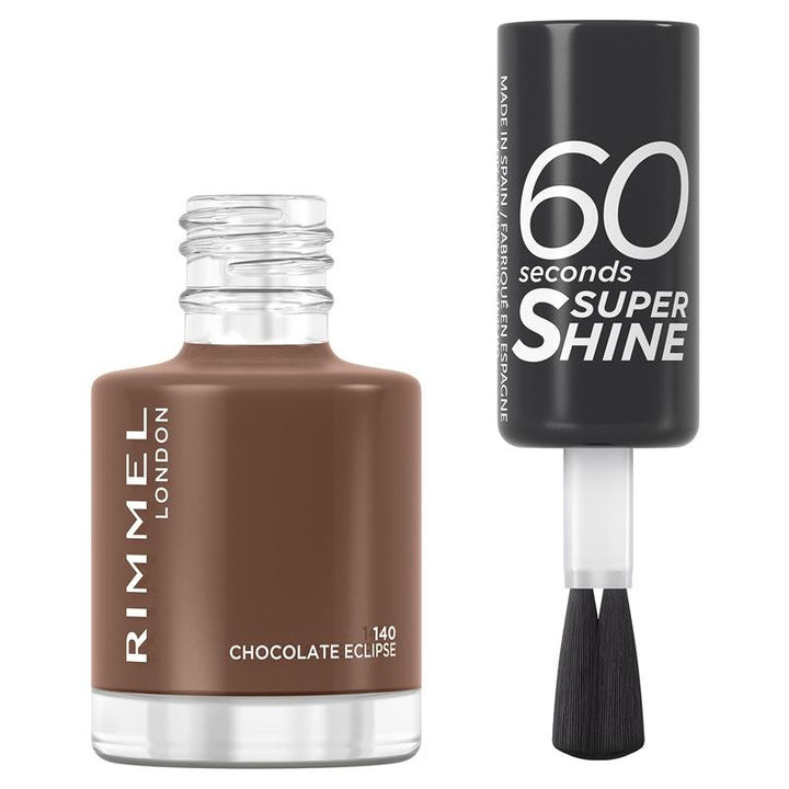 Rimmel 60 Seconds Super Shine Nail Polish - 140 Chocolate Eclipse - Branded Beauty