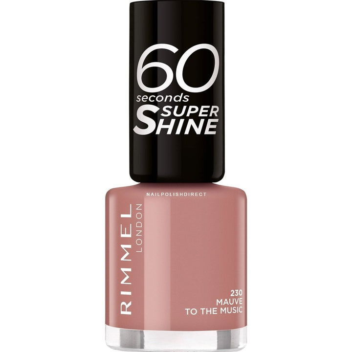 Rimmel 60 Seconds Super Shine Nail Polish - 230 Mauve To The Music - Branded Beauty