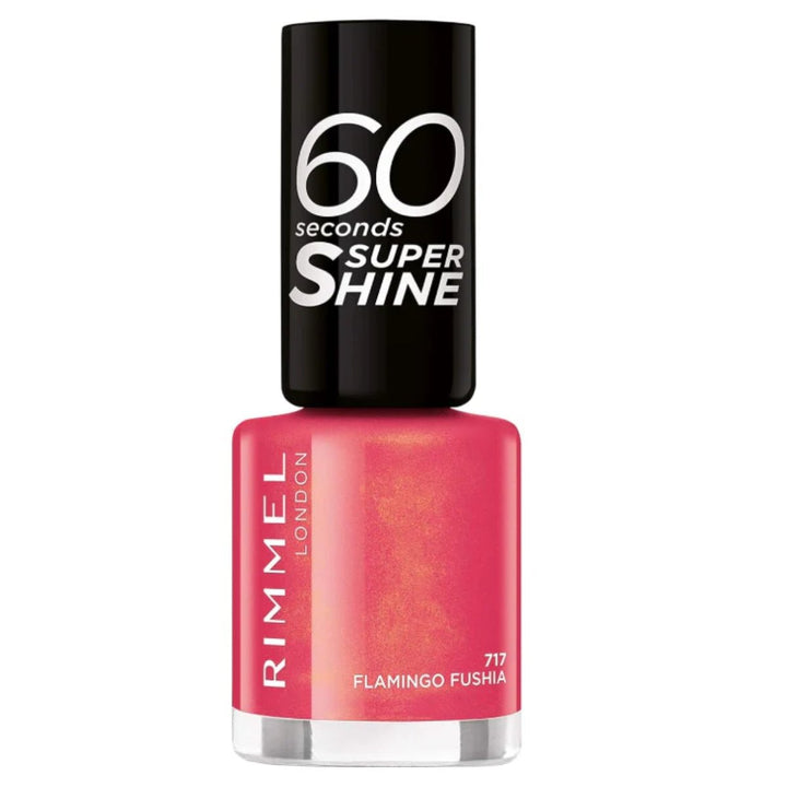 Rimmel 60 Seconds Super Shine Nail Polish - 717 Flamingo Fushia - Branded Beauty