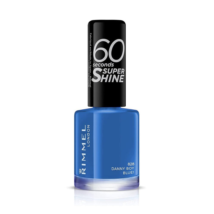 Rimmel 60 Seconds Super Shine Nail Polish - 828 Danny Boy , Blue ! - Branded Beauty