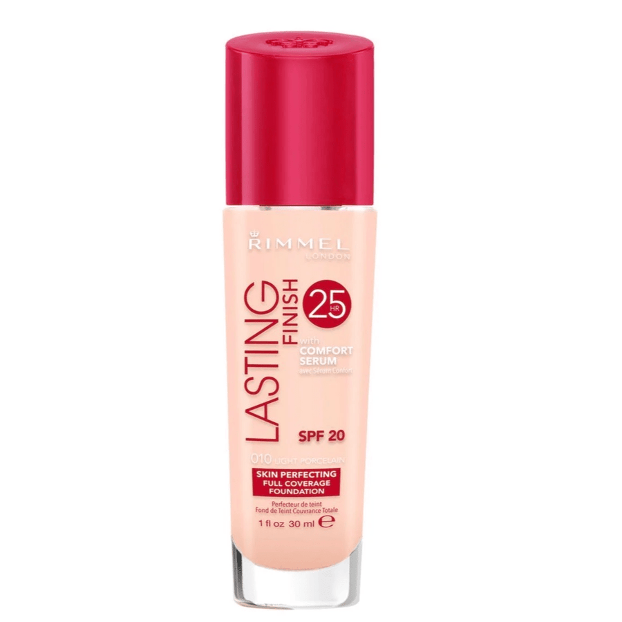 Rimmel Lasting Finish 25 Hours With Comfort Serum Foundation - 010 Light Porcelain - Branded Beauty