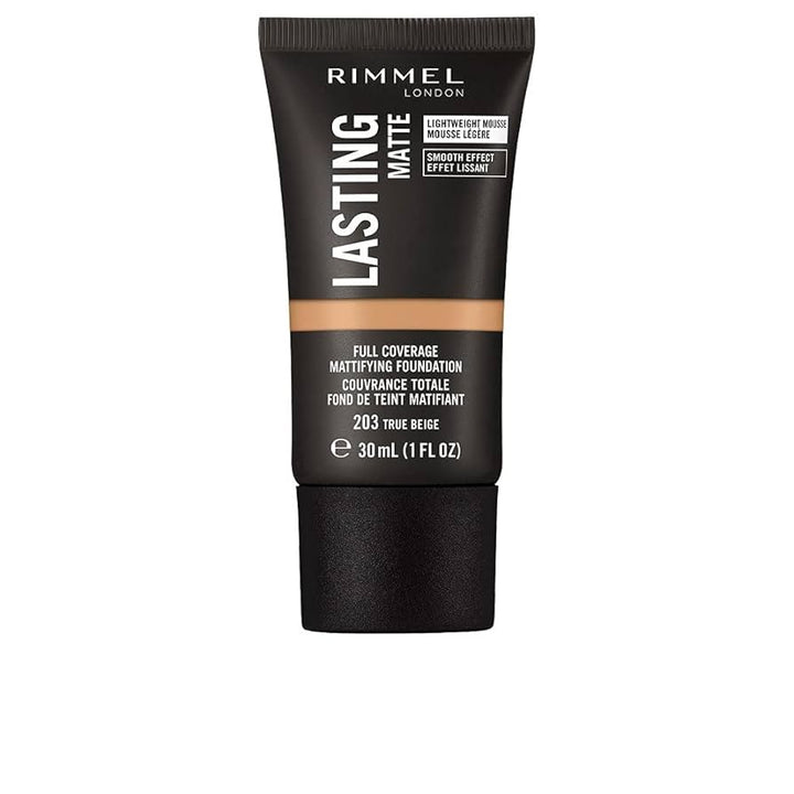 Rimmel Lasting Matte Foundation - 203 True Beige - Branded Beauty