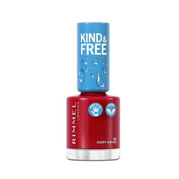 Rimmel London Kind & Free Nail Polish - 156 Poppy Pop Red - Branded Beauty