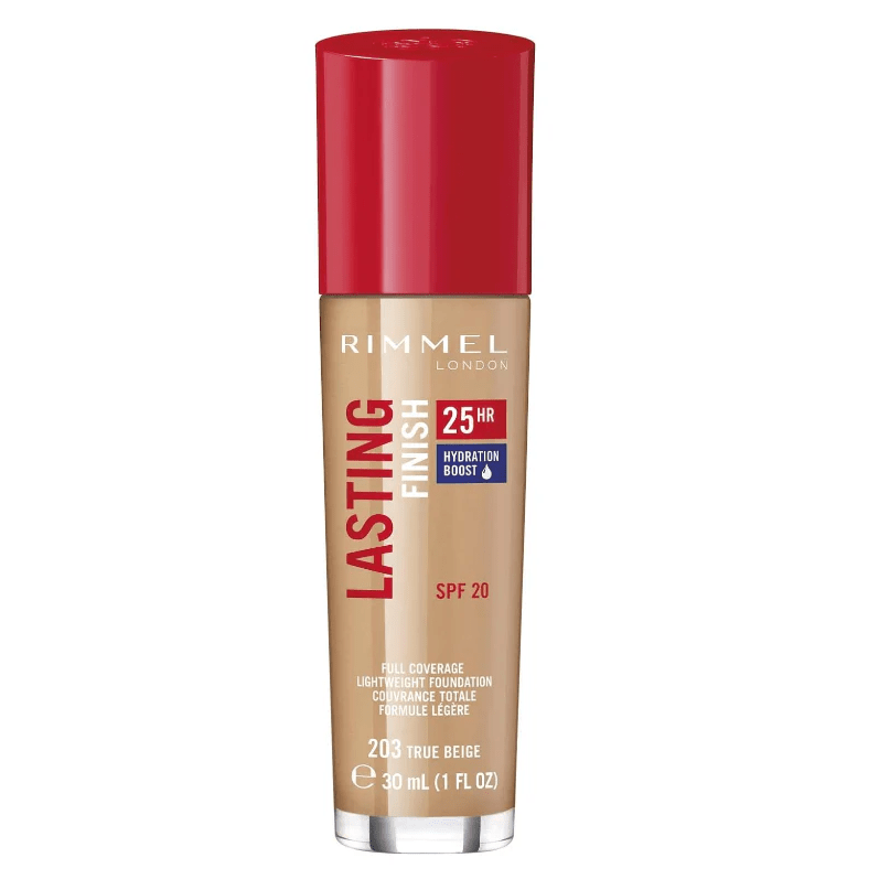 Rimmel London Lasting Finish Liquid Foundation - 203 True Beige - Branded Beauty