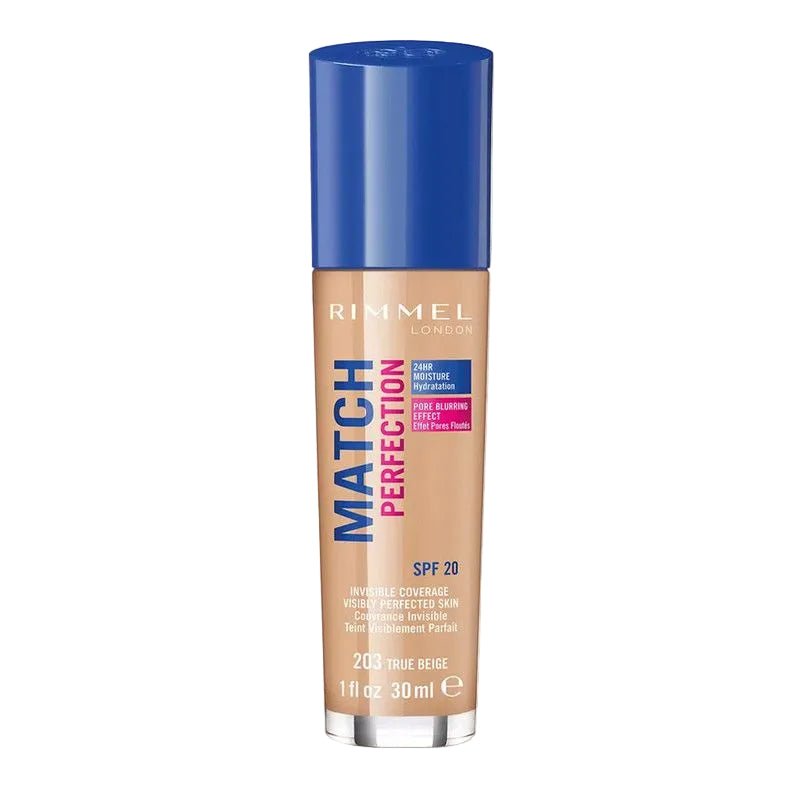 Rimmel Match Perfection Foundation - 203 True Beige - Branded Beauty