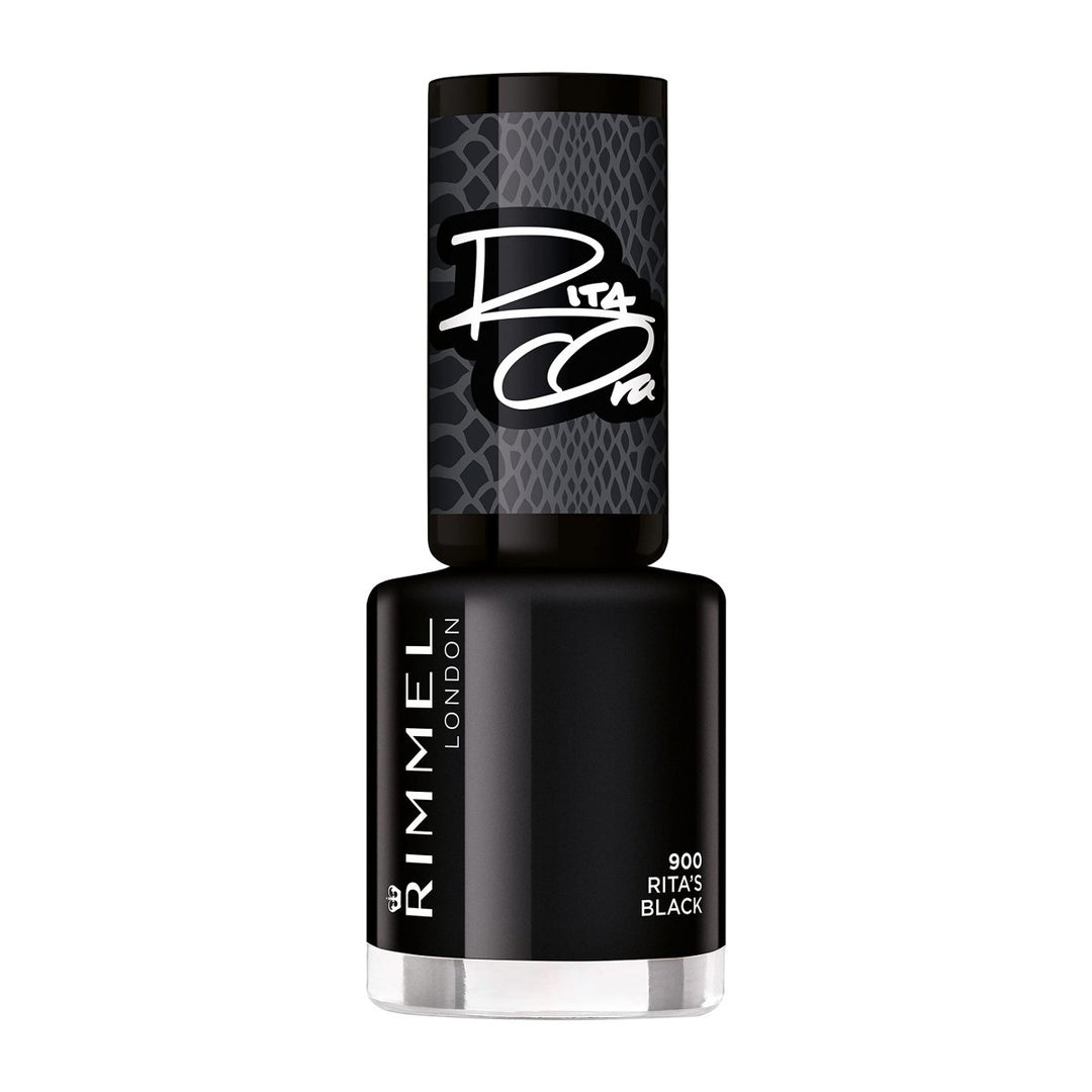 Rimmel Rita Ora 60 Seconds Super Shine Nail Polish - 900 Rita's Black - Branded Beauty