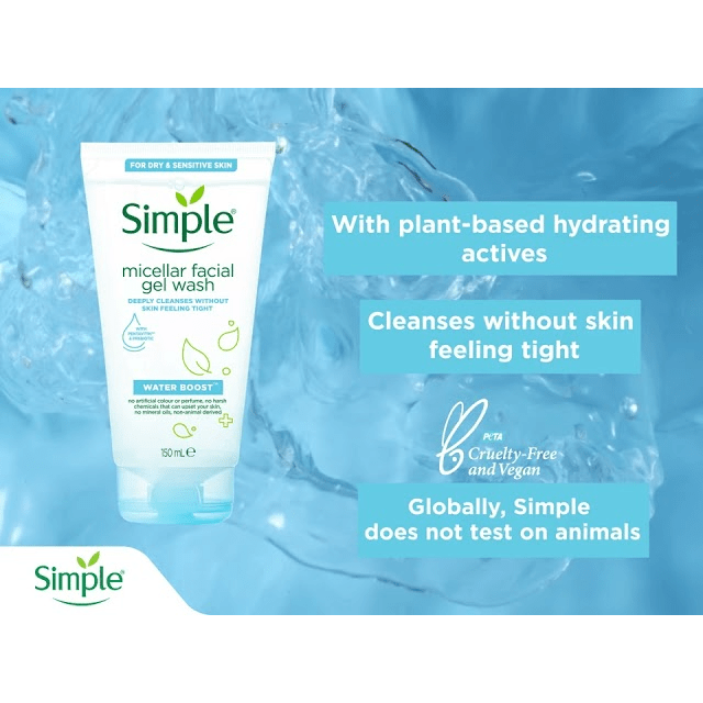 Simple Micellar Facial Wash Gel - 150ml - Branded Beauty